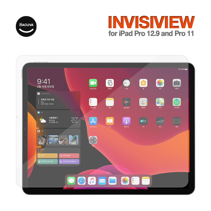 인비지뷰 iPad Pro 노치 없는 2.5D 플커버 강화유리